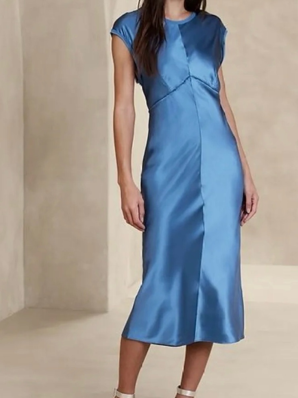 Banana Republic Claudette Silk Midi Dress xs wedding guest
